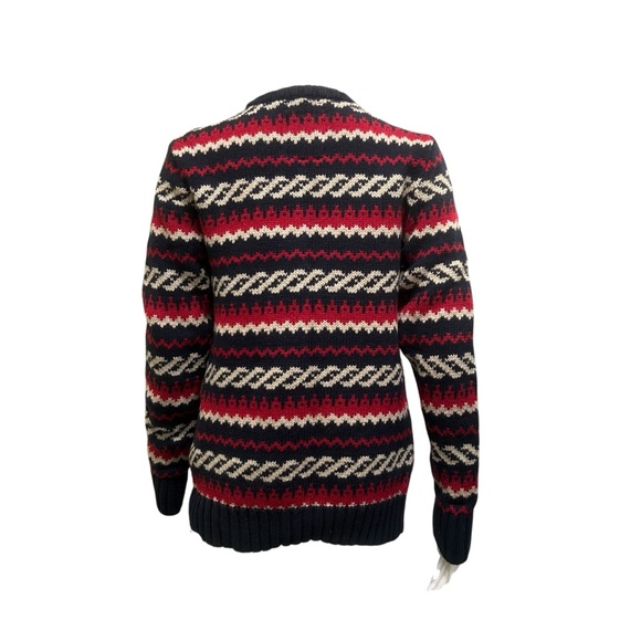 AEO Red Blue Tan Heavy Weight Pullover Athletic Fit Sweater Size S - Picture 8 of 10